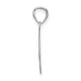 14K White Gold Claddagh Pendant with Diamond-Cut Brushed Finish  Elegant Solid Design